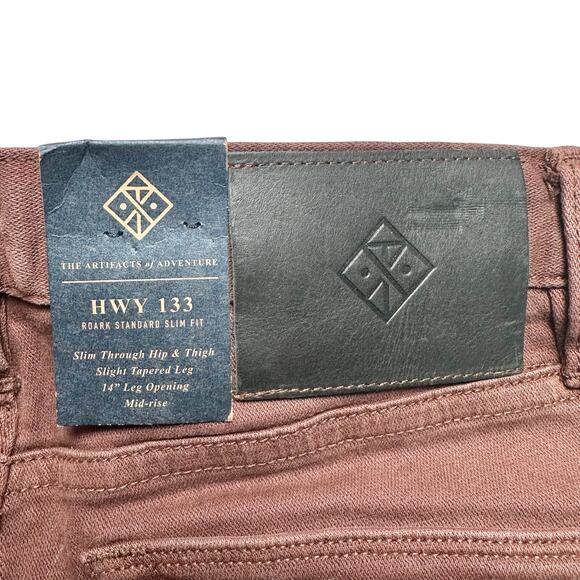 Roark | Men | HWY 133 Maroon Slim Fit Tapered Broken Twill Jeans | Size 28 - Picture 11 of 13